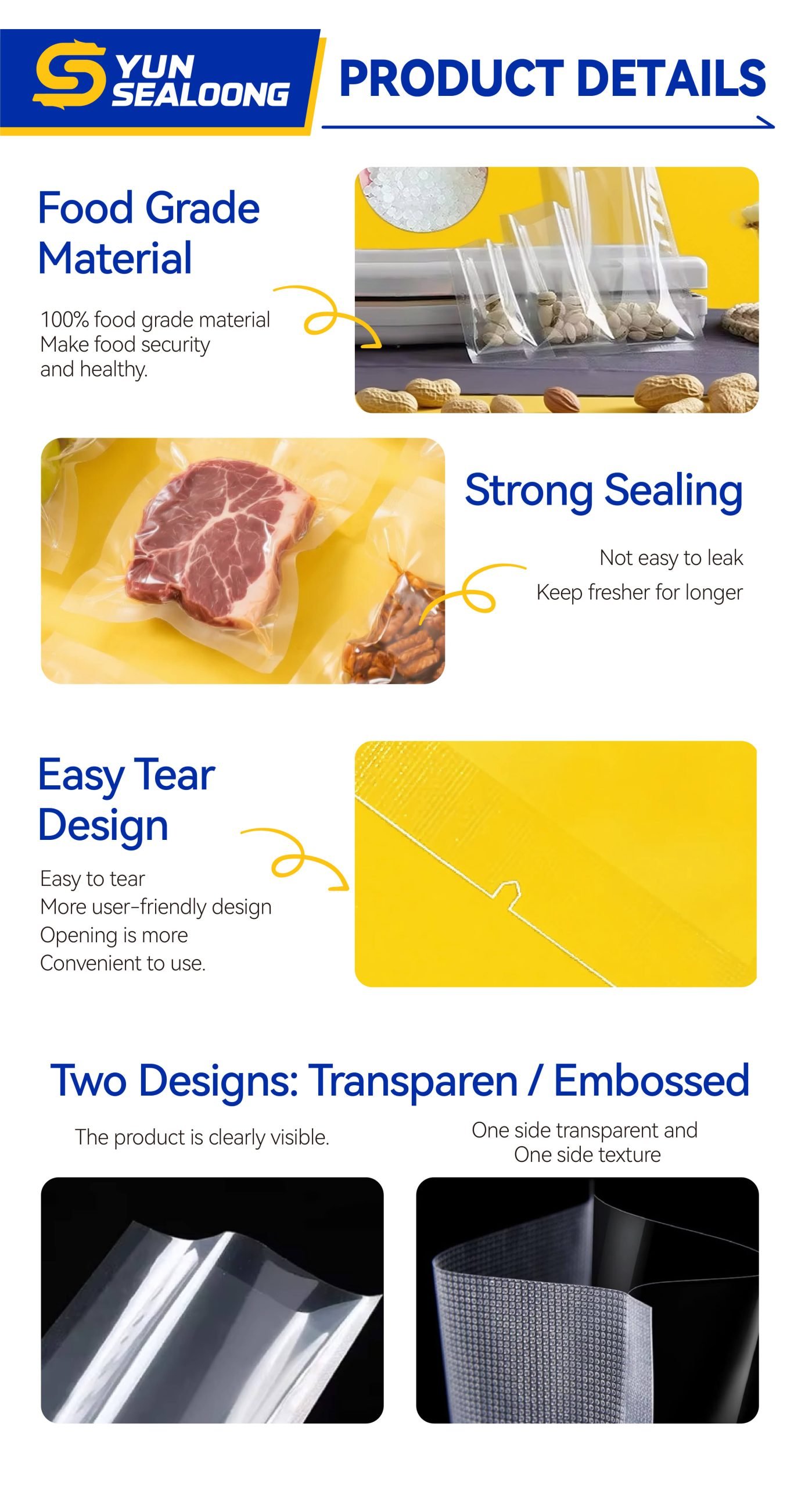 custom vacuum packaging bags