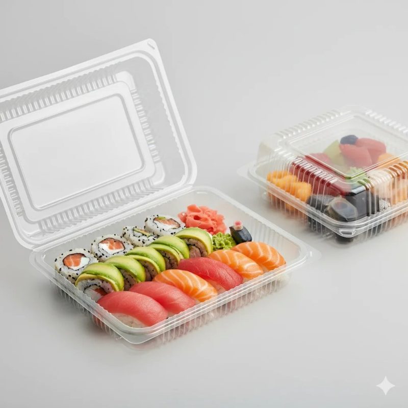 Wholesale Food-Grade Clear Plastic Salad Container with Hinged Lid Plastic Boxes for Supermarket Packaging - main image 7