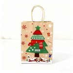 Wholesale Custom Christmas Themed Kraft Paper Gift Bag with Twisted Handles Brown for Holiday Retail Shopping Custom Logo - main image 6