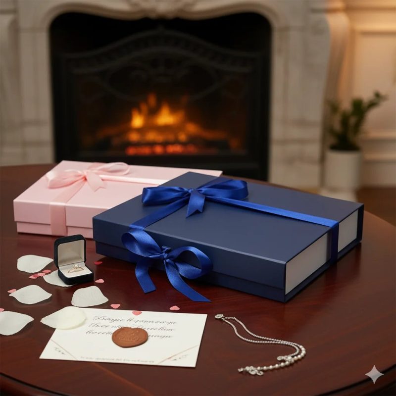 Luxury Folding Paper Cardboard Gift Box with Foldable Magnetic Ribbon Bow Closure Customizable Logo for Weddings Candies Candles - main image 6