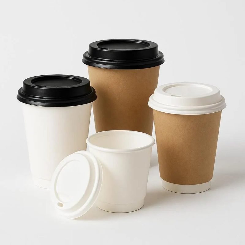 Double Wall Design Disposable Coffee Tea Cups Logo Printing Pack Food Stickers Wall Paper Craft Wall Paper Craft Paper Cups - main image 2