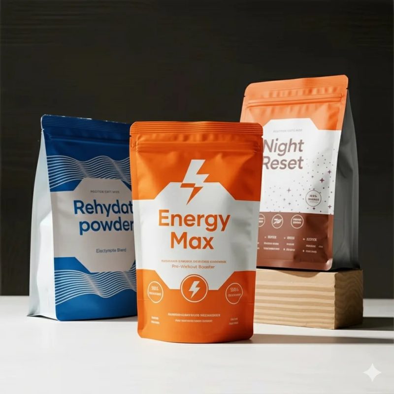 Custom Logo Recyclable Stand-Up Zipper Pouch for Organic Coffee and Vegan Protein Packaging - main image 2