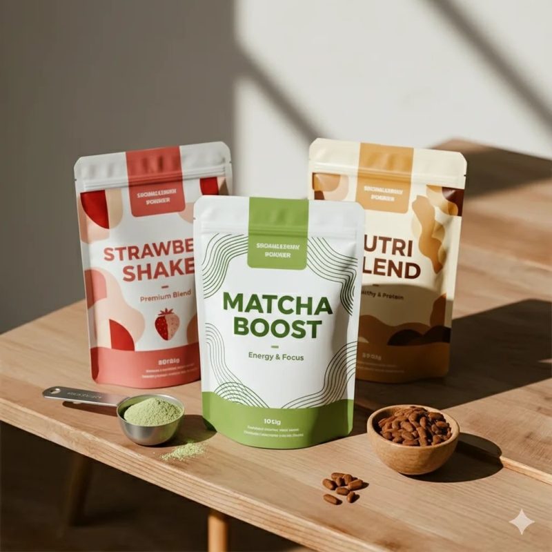 Custom Logo Recyclable Stand-Up Zipper Pouch for Organic Coffee and Vegan Protein Packaging - main image 10