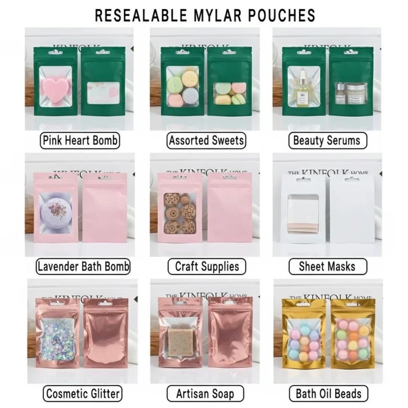 High Barrier Foil Lined Ziplock Pouch for Artisan Cosmetic and Bath Bomb Samples - main image 5