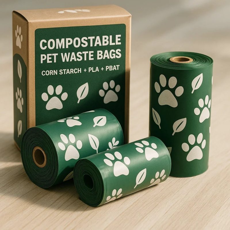 Eco-friendly Compostable Poop Bags on a Roll for Dogs Biodegradable Dog Poop Bag