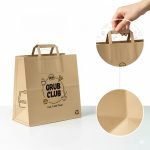 Customized Folding Kraft Paper Bag with Flat Handle for a Reusable Grocery Shopping Solution - main image 9