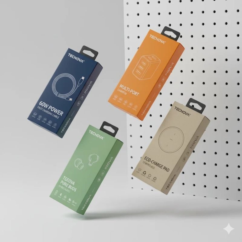 Custom Logo Cardboard Retail Box with Hanger for Consumer Electronics and Phone Accessories Packaging - main image 5