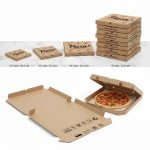 Custom Printed Disposable Kraft Paper Pizza Box for Pizzeria and Takeaway Food Packaging