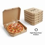 Custom Printed Disposable Kraft Paper Pizza Box for Pizzeria and Takeaway Food Packaging - main image 4