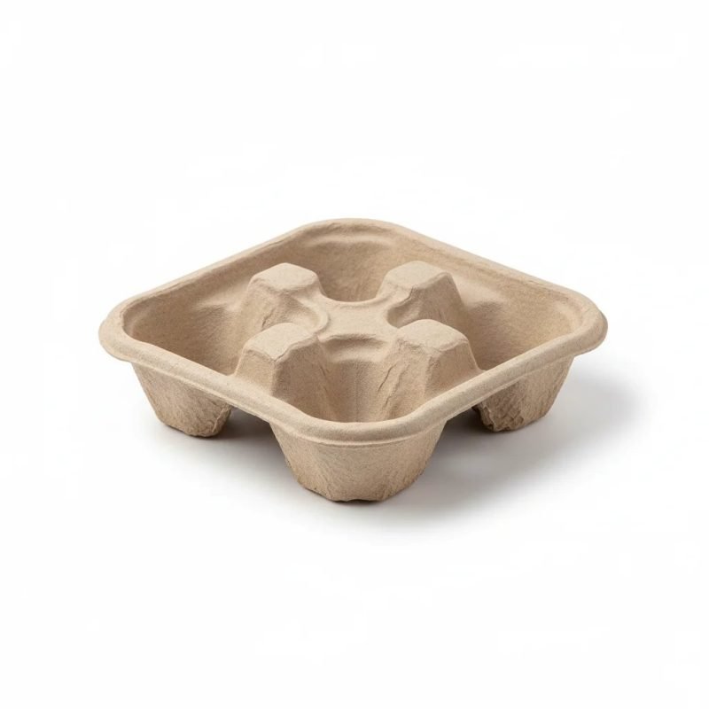 Wholesale Eco-Friendly Bagasse Fiber Takeout Cup Carrier Biodegradable and Disposable for Hot Cold Drinks for Parties Coffee - main image 3