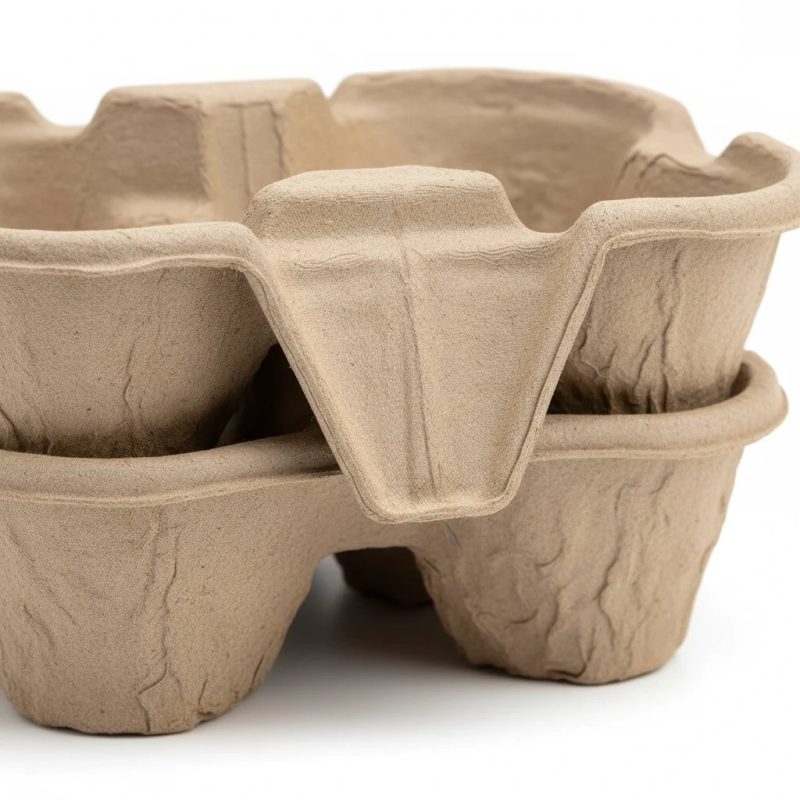 Wholesale Eco-Friendly Bagasse Fiber Takeout Cup Carrier Biodegradable and Disposable for Hot Cold Drinks for Parties Coffee - main image 4