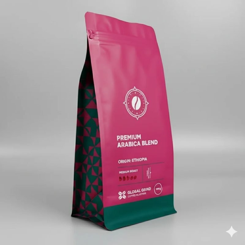 Factory Customized Four-Sided Sealed Coffee Bean Plastic Bags with Degassing Valve and Zipper for Food Packaging - main image 4
