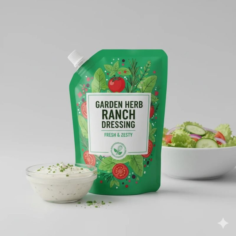 Custom Printed Food Grade Stand up Spout Pouch for Sauce, Ketchup, and Salad Dressing Packaging - main image 2
