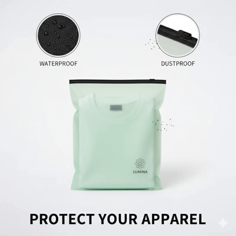 Custom Printed Frosted Slider Ziplock Bag with Recyclable PE Material for Premium Boutique and Apparel Packaging - main image 3