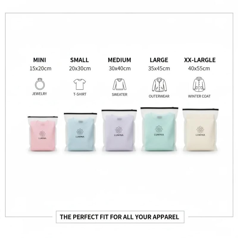 Custom Printed Frosted Slider Ziplock Bag with Recyclable PE Material for Premium Boutique and Apparel Packaging - main image 5