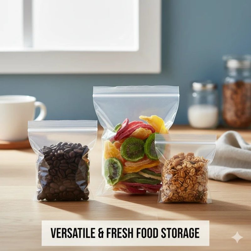 Factory Wholesale Custom Logo Printed Transparent PE Ziplock Bag for Food Grade Plastic Packaging and Storage - main image 3