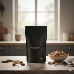 Custom Logo Hot Stamping Matte Black Stand up Pouch with Zipper for Gourmet Snack and Organic Food Packaging - main image 5