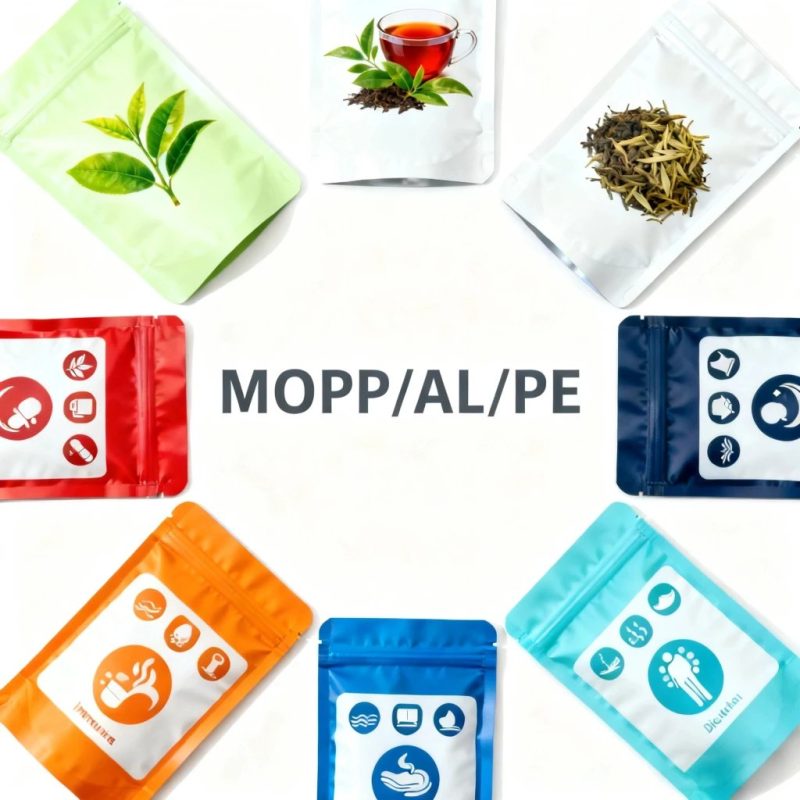 Wholesale Food Grade Aluminum Foil Tea and Coffee Bag Custom Branding Matte Finish Resealable Zip Lock PE Plastic