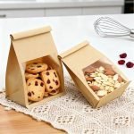 Wholesale Food Grade Kraft Paper Bakery Bag with Window and Tin Tie for Cookies, Candy, and Pastry Packaging - main image 3