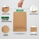 Custom Printed Biodegradable Kraft Paper Bag with Twisted Handles for Retail Shopping - main image 6