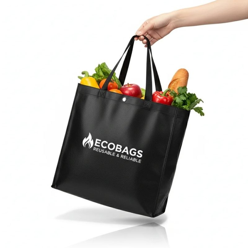 Custom Design Reusable Non-Woven Grocery Bag for Supermarket and Retail Shopping Screen Printed Logo Convenient Handle Sealing - main image 5