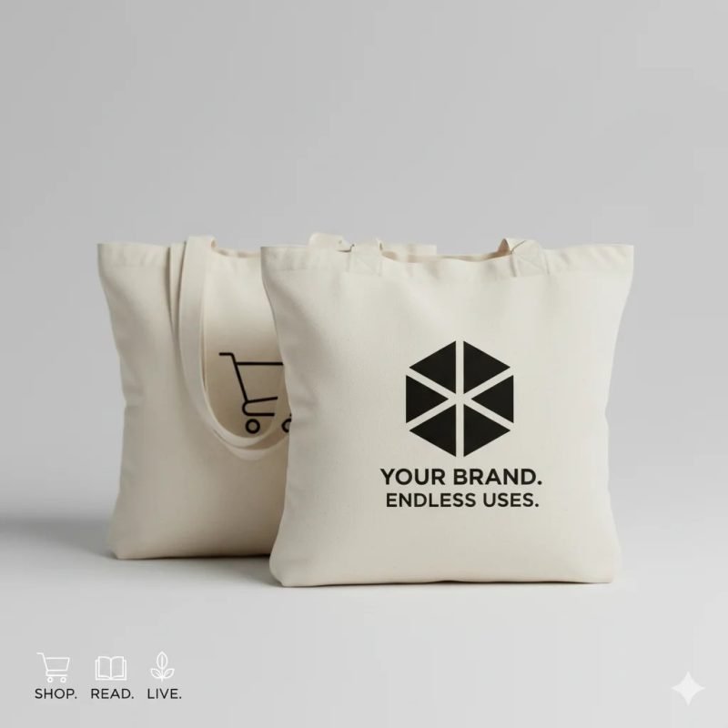 Eco-Friendly Reusable Canvas Cotton Shopping Bag with Bottom Gusset for Grocery & Bookstore Retail Use - main image 5