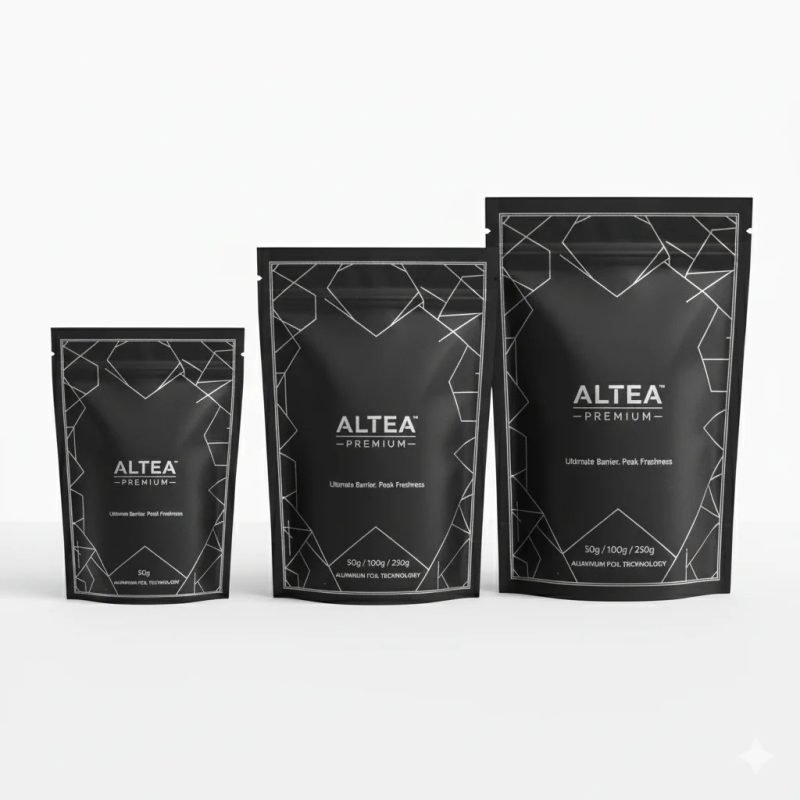 Custom Printed High-BARRIER Aluminum Foil Stand up Pouch with Zipper for Loose Leaf Herbal Tea Packaging Resealable - main image 2