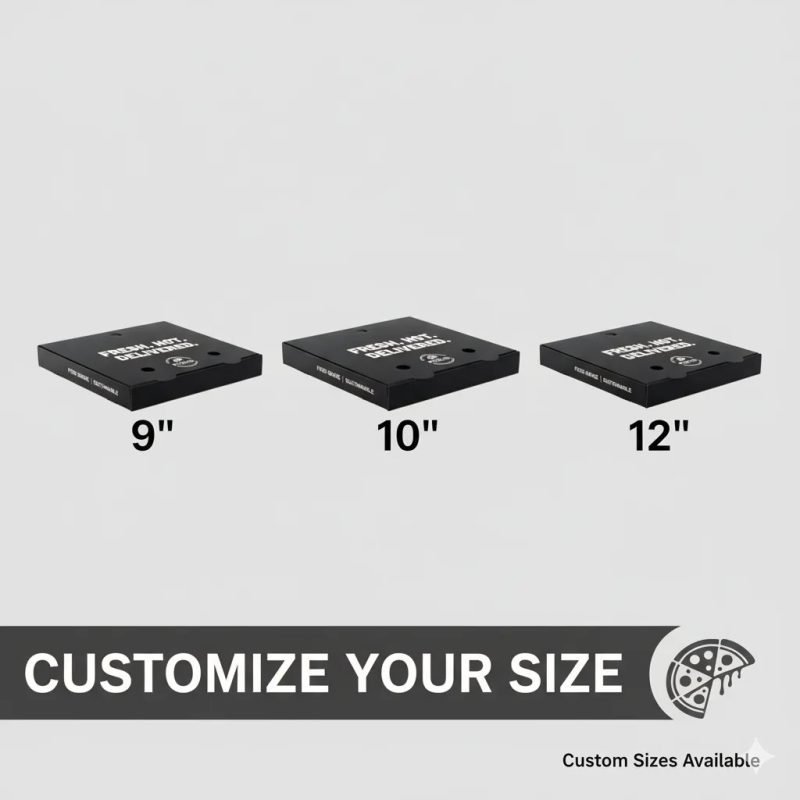 Wholesale 7, 12, and 16 Inch Corrugated E-flute Black Pizza Box Made From Recycled Cardboard - main image 6
