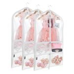 Custom Logo Garment Bag in Clear PVC or Breathable Nonwoven Fabric for Suit and Wedding Dress Protection