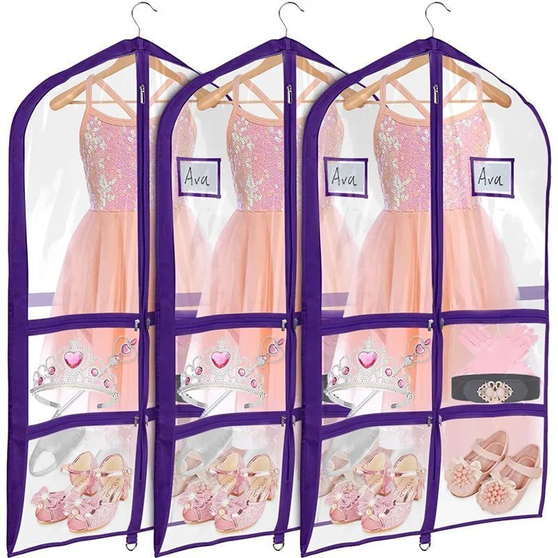 Custom Logo Garment Bag in Clear PVC or Breathable Nonwoven Fabric for Suit and Wedding Dress Protection - main image 2