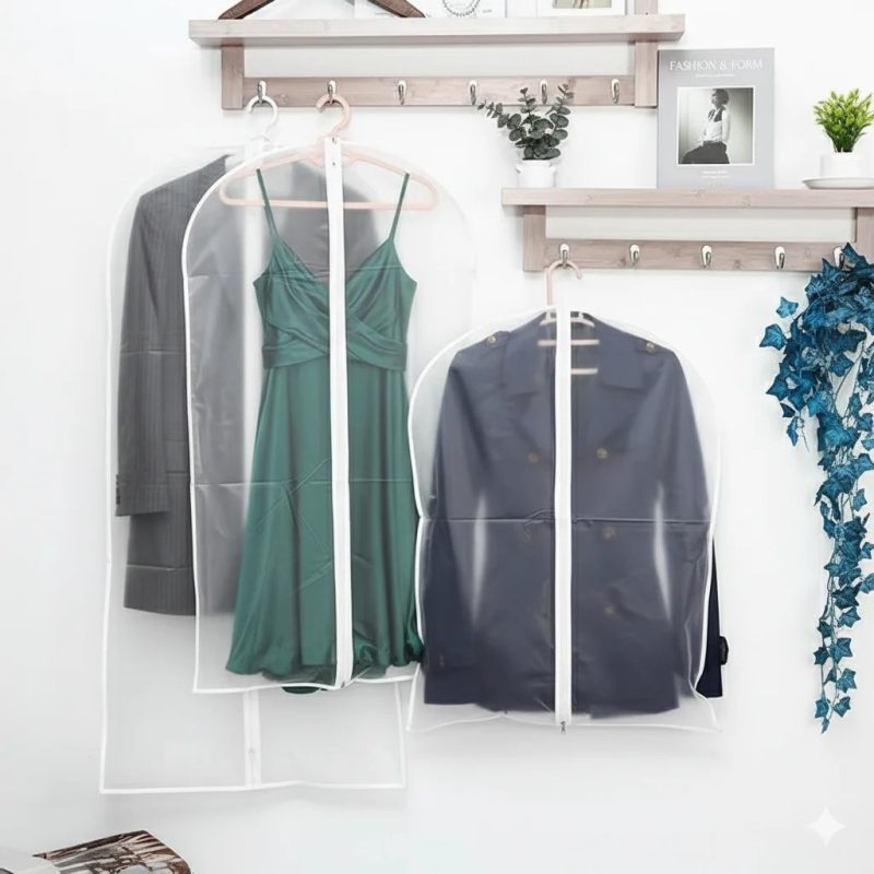 Custom Logo Garment Bag in Clear PVC or Breathable Nonwoven Fabric for Suit and Wedding Dress Protection - main image 8