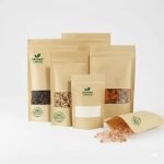 Custom Ziplock Stand up Pouch Eco-Friendly Kraft Paper with PLA Lamination for Biodegradable Food Packaging