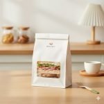 Custom Printed Eco-Friendly Kraft Paper Bakery Bag with Clear Window Greaseproof for Pastries Cookies Bread Cake Packaging