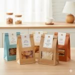 Custom Printed Eco-Friendly Kraft Paper Bakery Bag with Clear Window Greaseproof for Pastries Cookies Bread Cake Packaging - main image 8