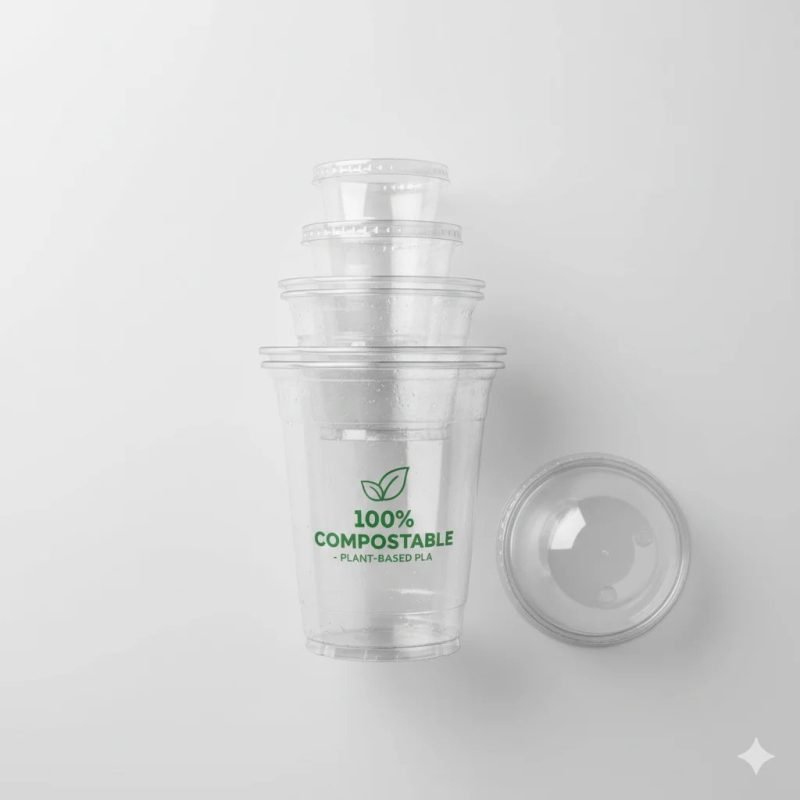 Custom Printed 16oz PLA Clear Cup with Lid Compostable Plastic Cups for Cold Brew Coffee Smoothies Bubble Tea - main image 5