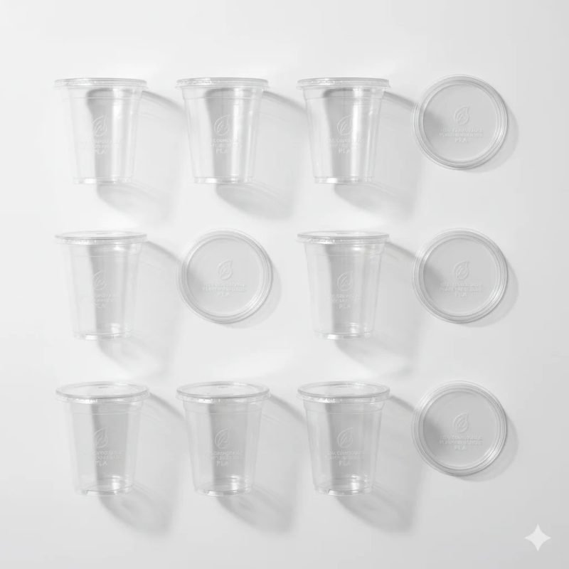 Custom Printed 16oz PLA Clear Cup with Lid Compostable Plastic Cups for Cold Brew Coffee Smoothies Bubble Tea - main image 6