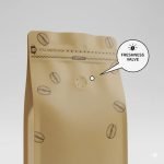 Custom Gravure Printed Recyclable Kraft Paper Stand up Pouch with Degassing Valve and Zipper for Coffee Bean Packaging - main image 4