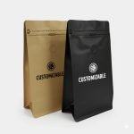 Custom Gravure Printed Recyclable Kraft Paper Stand up Pouch with Degassing Valve and Zipper for Coffee Bean Packaging - main image 5