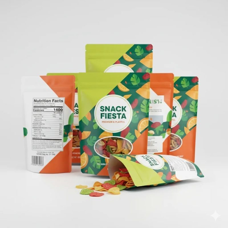 Custom Printed Moisture Proof Stand up Pouch with Resealable Zipper for Potato Chip and Snack Food Packaging - main image 3