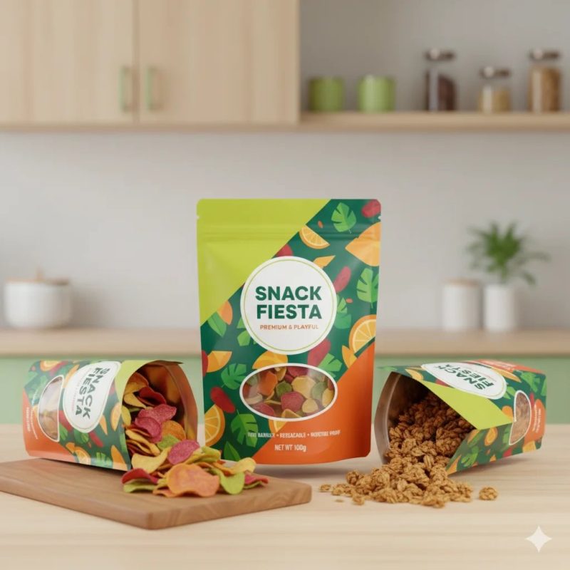 Custom Printed Moisture Proof Stand up Pouch with Resealable Zipper for Potato Chip and Snack Food Packaging - main image 4