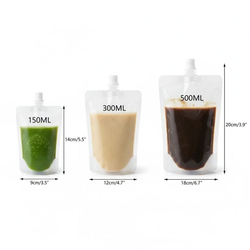 Custom Printed Microwaveable Stand Spout Pouch Heat Sealed Food Grade PE for Ready Heat Soup Sauce Liquid Juice Packaging - main image 6