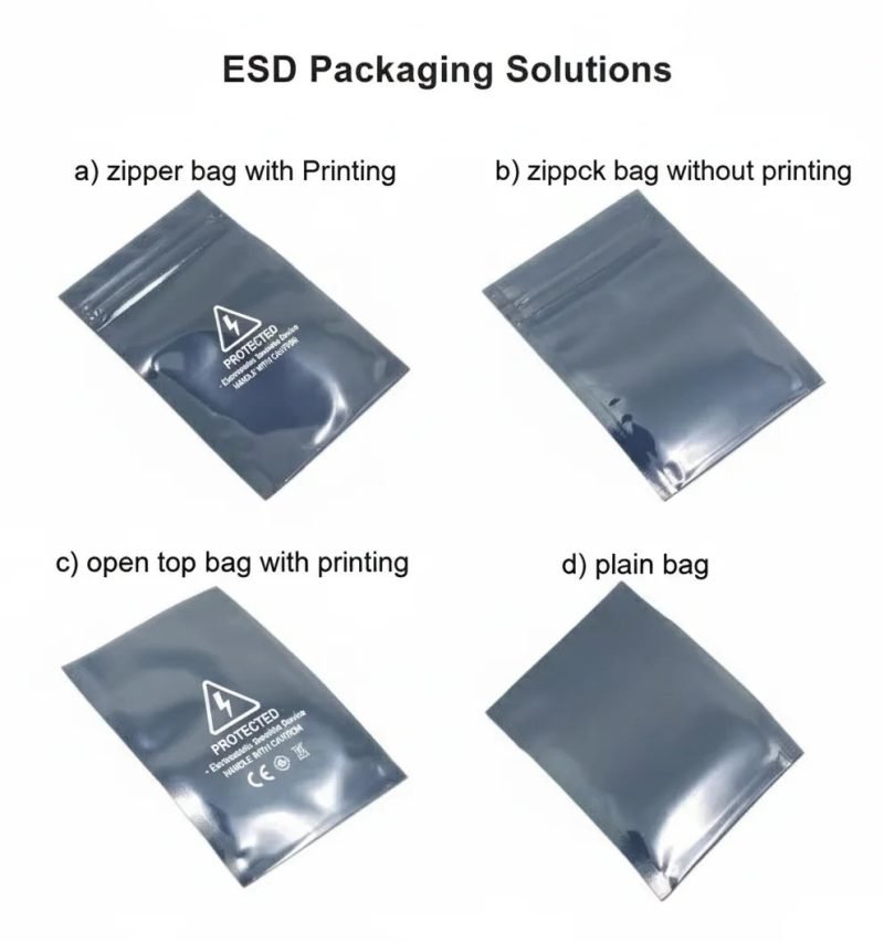 Custom Printed ESD Shielding Cleanroom Bag with Ziplock for Moisture Barrier Electronic and Mobile Phone Packaging - main image 4