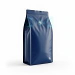 Custom Printed Aluminum Foil Flat Bottom Pouch with Degassing Valve and Resealable Zipper for Coffee Bean Storage Bag