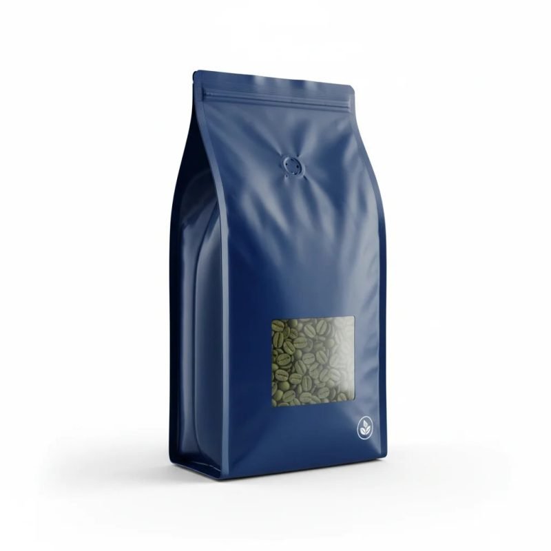 Custom Printed Aluminum Foil Flat Bottom Pouch with Degassing Valve and Resealable Zipper for Coffee Bean Storage Bag - main image 2