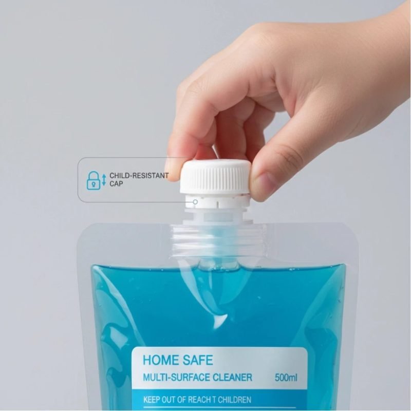 Wholesale Heavy-Duty Stand Up Pouch with CR Spout for Household Cleaners and Liquid Detergent Refill Packaging - main image 2