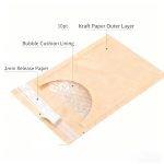 Custom Logo Eco-Friendly Kraft Paper Bubble Mailer for Padded, Recyclable, and Protective Shipping Envelopes - main image 5