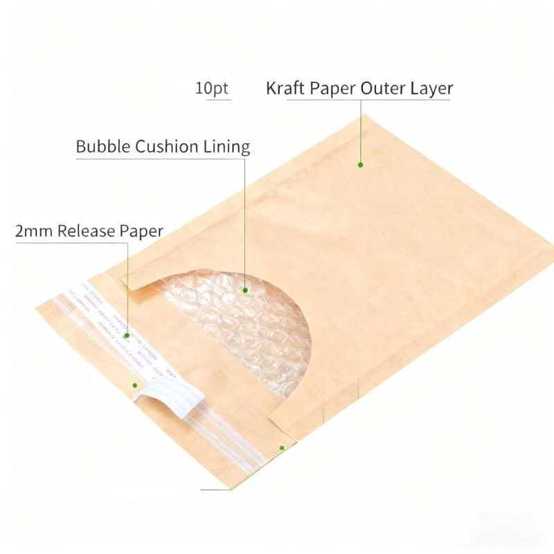 Custom Logo Eco-Friendly Kraft Paper Bubble Mailer for Padded, Recyclable, and Protective Shipping Envelopes - main image 5