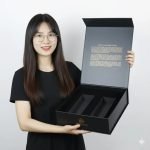 Matte Black Paperboard Box with Gold Foil Stamping and Spot UV for Perfume, Lipstick, and Cream Jar Packaging - main image 3