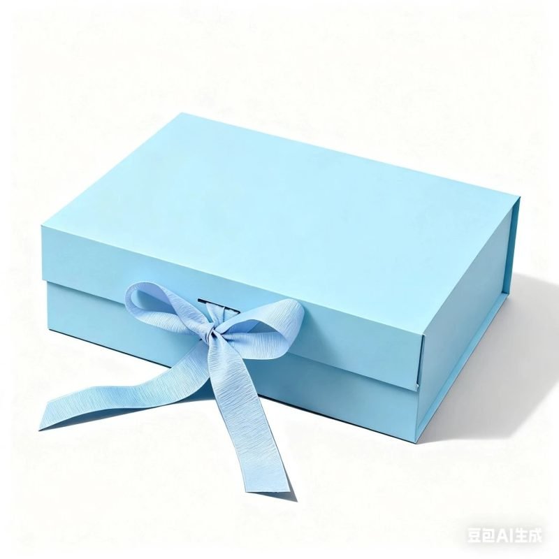 Custom Luxury Magnetic Cardboard Packaging Gift Box Collapsible Folding Paper Magnet Boxes with Ribbon Bow in Front Rigid Boxes