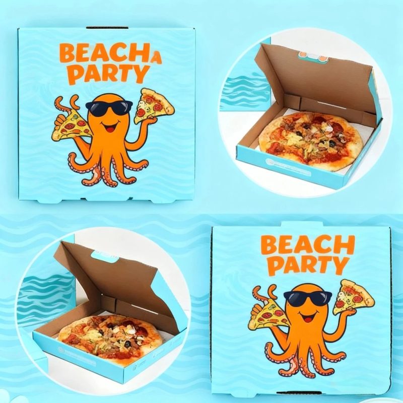 Custom Printed Corrugated Pizza Box with Logo Embossing, Hot Stamping, and Matte Lamination for Gourmet Pizzerias - main image 6